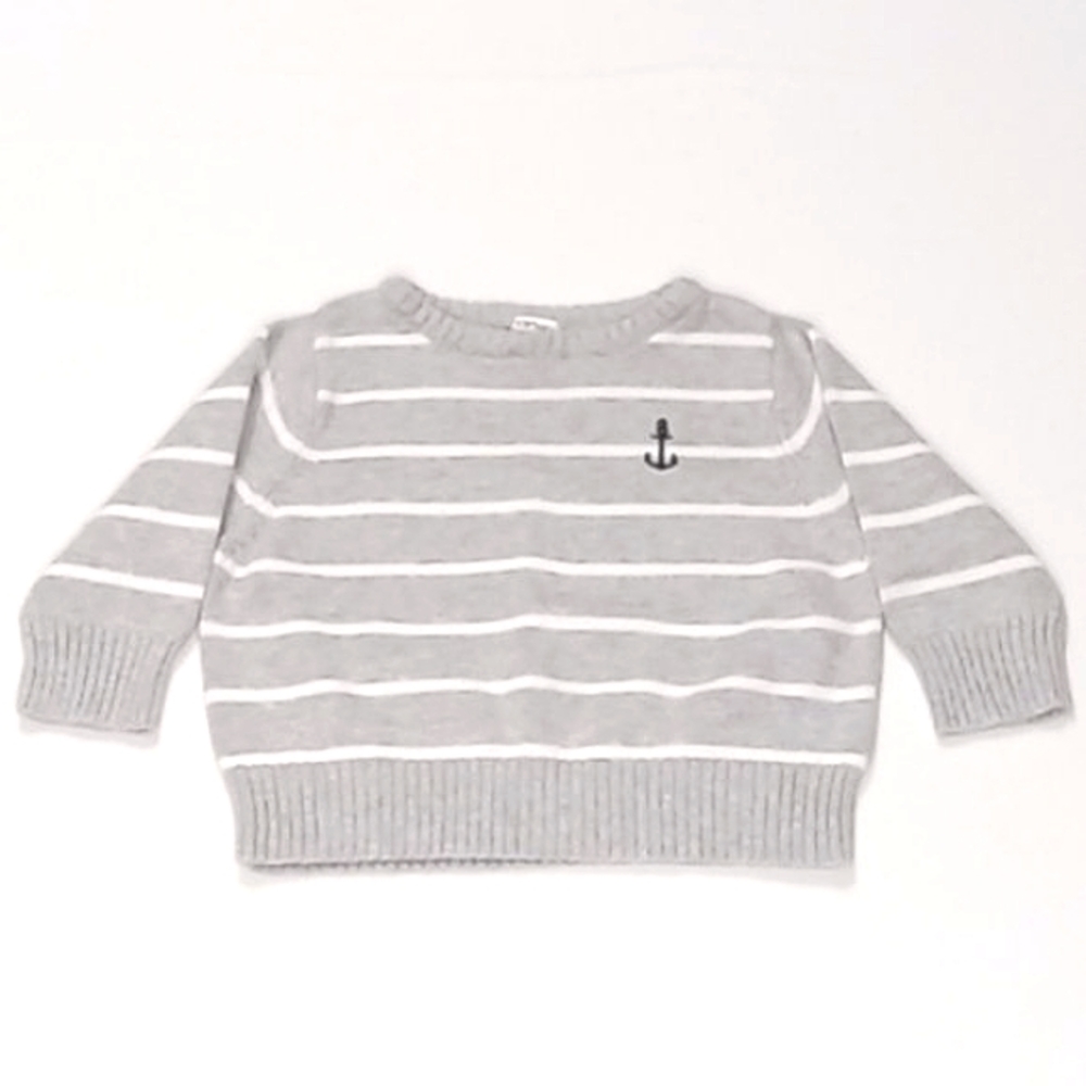 Carter's grey and white striped sweater US 6M